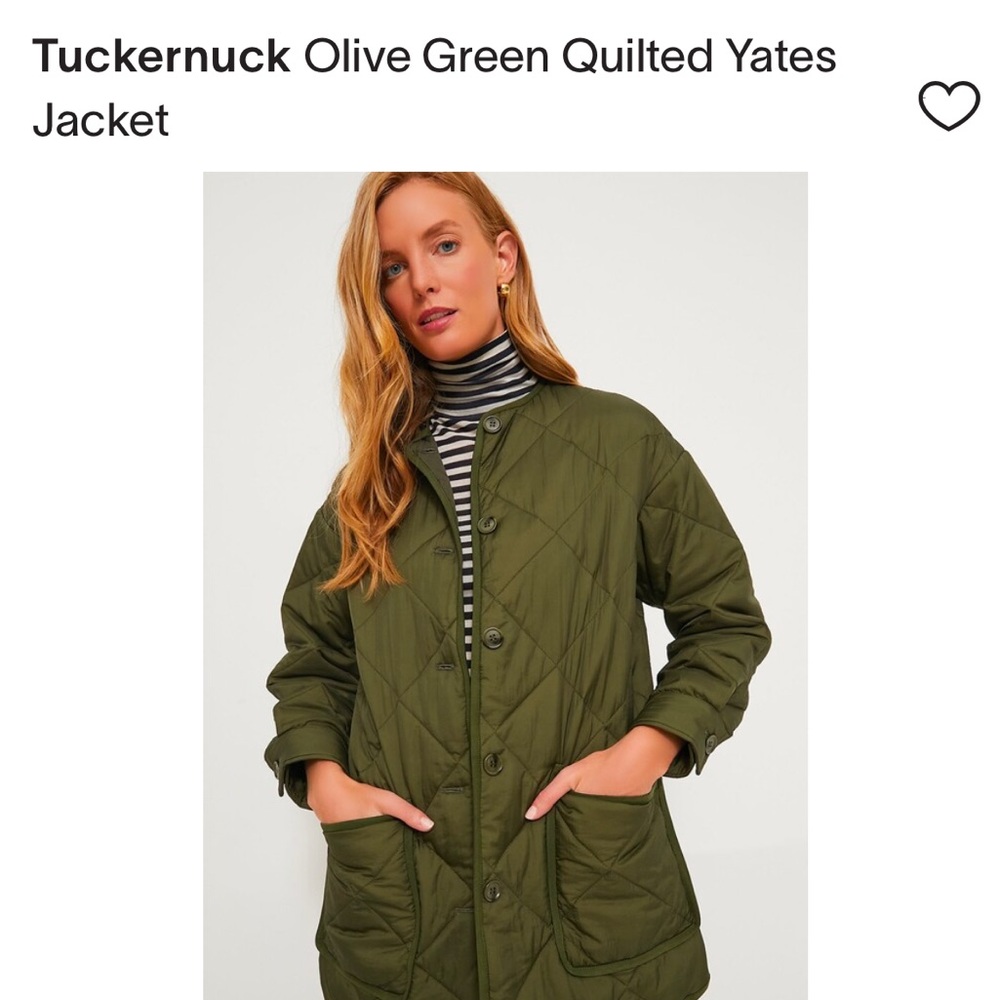 Tuckernuck Green Utility Jacket with Quilted Design and Stand-Up Collar